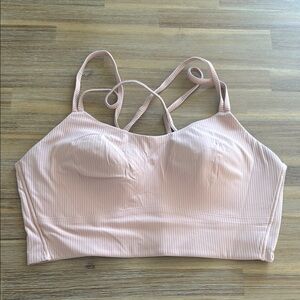 lululemon athletica Long Line Cloud Light Pink Strappy Bra, Size 10